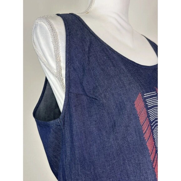 Make It Good Aztec Boho Print Navy Sleeveless Top/Tank Size Large - Picture 7 of 10